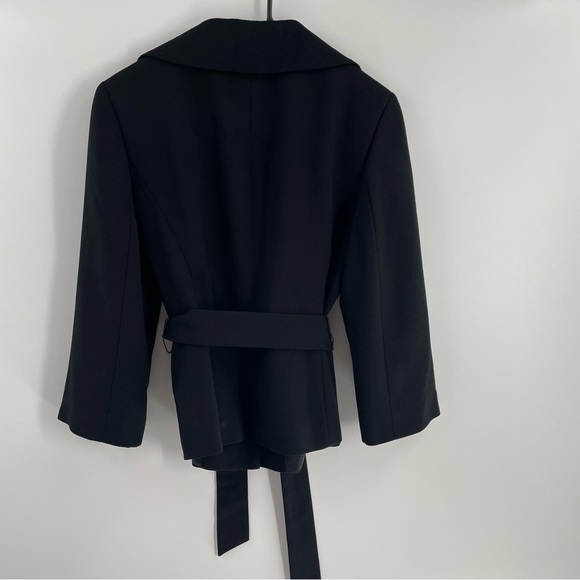 Loft Black Double Breasted Belted Hidden Button Lightweight Long Sleeve Jacket - Picture 5 of 9